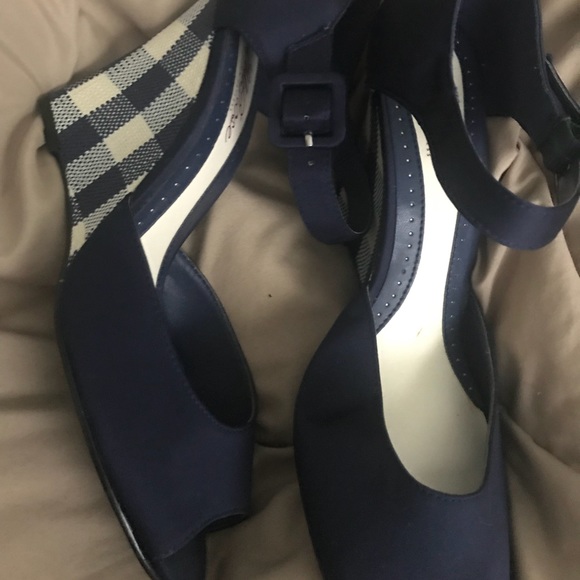 Lela Rose Shoes - Blue and white sandals